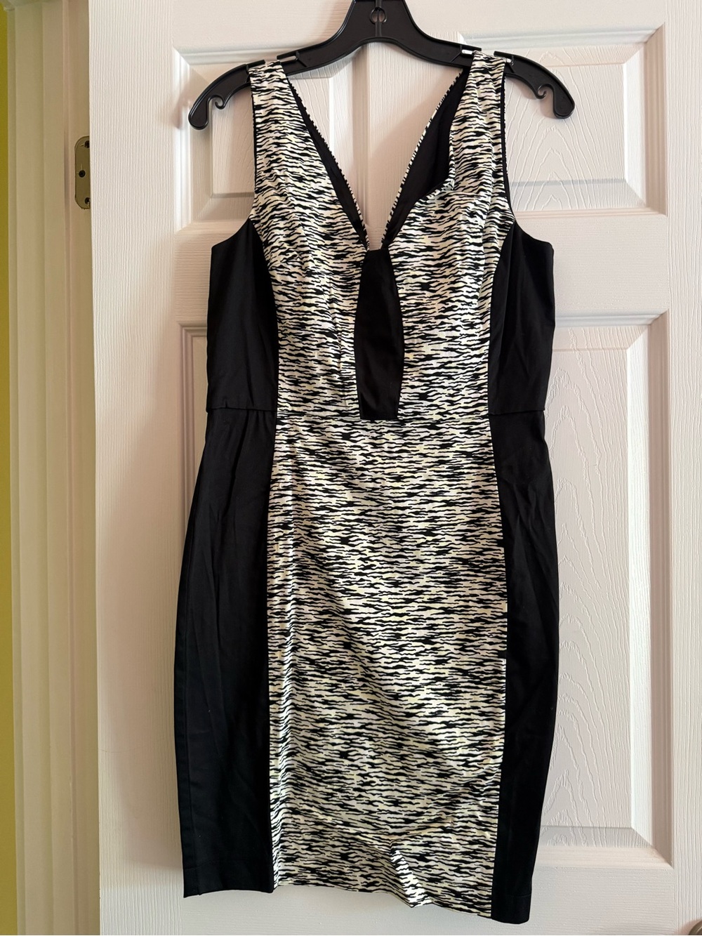 French Connection Sahara Wave Bodycon Dress acid zest multi 10 NWT